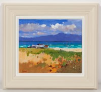 Lot 2411 - ALISTAIR BENNIE, CROFTS ON IONA acrylic on...