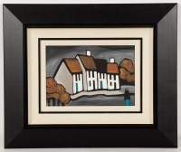 Lot 2424 - * J. P. ROONEY, STREET BY THE NIGHT oil on...