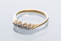 Lot 2040 - DIAMOND FIVE STONE RING c. 1930s, set with...