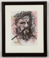 Lot 2480 - * FRANK MCFADDEN, SELFIE pastel and charcoal...