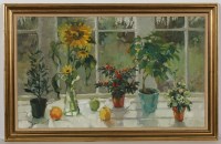 Lot 2220 - * ANNE DONALD, PLANTS IN THE CONSERVATORY,...