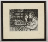 Lot 2390 - * LEONARD MCCOMB, CHESS PLAYERS pen and ink on...