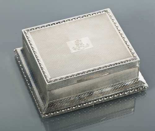Lot 315 - SILVER CIGARETTE BOX maker Mappin & Webb,...