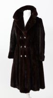 Lot 731 - LADY'S DARK CHOCOLATE MINK COAT...