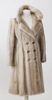 Lot 736 - LADY'S PASTEL CREAM MINK COAT double-breasted...