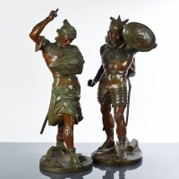 Lot 737 - PAIR OF 19TH CENTURY BRONZED SPELTER FIGURES...