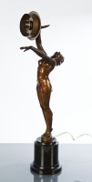 Lot 751 - ART DECO SPELTER FIGURE LAMP in the form of a...
