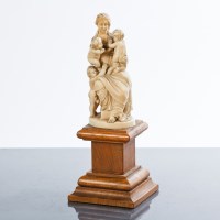 Lot 761 - 19TH CENTURY IVORY GROUP OF MOTHER AND...