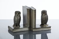 Lot 763 - PAIR OF ARTS & CRAFTS PEWTER BOOKENDS each...