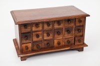Lot 788 - MAHOGANY SPICE CHEST with eighteen small...