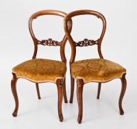 Lot 817 - VICTORIAN SET OF FIVE MAHOGANY BALLOON BACK...