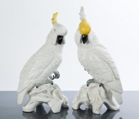 Lot 509 - PAIR OF CROWN STAFFORDSHIRE COCKATOOS designed...