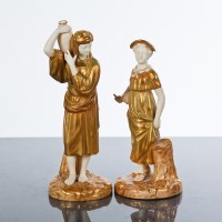 Lot 527 - TWO ROYAL WORCESTER FIGURES the first modelled...