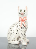 Lot 544 - GRISELA HILL POTTERY CAT with gilt highlights...