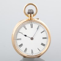 Lot 1565 - EIGHTEEN CARAT GOLD OPEN FACED FOB WATCH the...