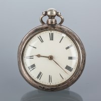 Lot 1569 - SILVER PAIR CASED POCKET WATCH the dial with...