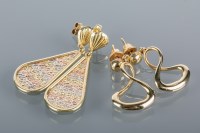 Lot 1677 - TWO PAIRS OF GOLD EARRINGS comprising a...