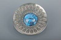 Lot 1707 - JORGEN JENSEN PEWTER BROOCH of circular form,...