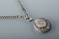 Lot 1709 - VICTORIAN LOCKET ON CHAIN the locket of oval...