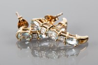 Lot 1715 - PAIR OF TOPAZ AND DIAMOND EARRINGS each formed...