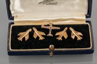 Lot 1738A - PAIR OF AIRPLANE MOTIF CUFF LINKS along with...