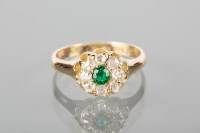 Lot 1754A - VICTORIAN EMERALD AND DIAMOND CLUSTER RING the...