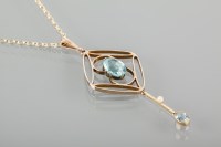 Lot 1761A - EARLY TWENTIETH CENTURY AQUAMARINE PENDANT of...