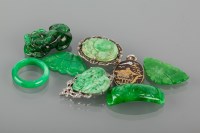 Lot 1765A - COLLECTION OF JADE JEWELLERY including a ring,...