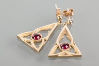 Lot 1774A - PAIR OF CELTIC STYLE GARNET EARRINGS of...