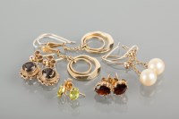 Lot 1778A - GROUP OF FIVE VARIOUS PAIRS OF GOLD EARRINGS...