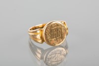 Lot 1780A - EIGHTEEN CARAT GOLD SIGNET RING with engraved...