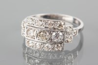 Lot 1784A - EIGHTEEN CARAT WHITE GOLD ART DECO DIAMOND...