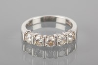 Lot 1792 - DIAMOND FIVE STONE RING set with five...