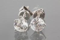 Lot 1794A - PAIR OF WHITE SAPPHIRE STUD EARRINGS each set...