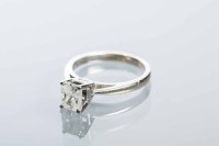 Lot 2205 - DIAMOND SOLITAIRE RING the radiant cut diamond...