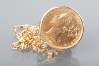 Lot 1498 - SOVEREIGN DATED 1855 mounted in a nine carat...