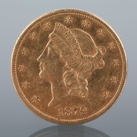 Lot 1514 - GOLD USA 20 DOLLAR COIN DATED 1879