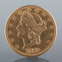 Lot 1515 - GOLD USA 20 DOLLAR COIN DATED 1883