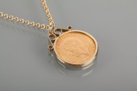 Lot 1544 - SOVEREIGN DATED 1929 in a pendant mount, on a...