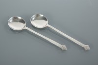 Lot 261 - PAIR OF SILVER TEASPOONS MODELLED IN THE...