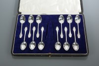 Lot 266 - SET OF TWELVE SILVER TEASPOONS makers mark...