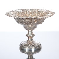 Lot 276 - EDWARDIAN SILVER PEDESTAL BOWL marker Walker &...