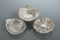 Lot 277 - GROUP OF THREE SILVER PIN DISHES comprising of...