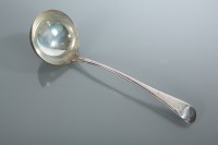 Lot 289 - EDWARDIAN SILVER OLD ENGLISH PATTERN LADLE...