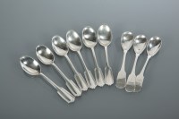 Lot 301 - THREE IRISH GEORGE III SALT SPOONS maker...