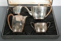 Lot 329 - SILVER FOUR PIECE TEA SERVICE maker Nayler...