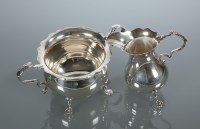 Lot 351 - EDWARDIAN SILVER SUGAR AND CREAM maker William...