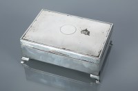 Lot 360 - SILVER JEWELLERY BOX marks rubbed, date letter...