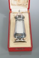 Lot 378 - GEORGE V SILVER SUGAR CASTER maker Deacon &...