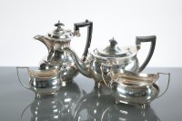 Lot 381 - GEORGE V SILVER THREE PIECE TEA SERVICE maker...